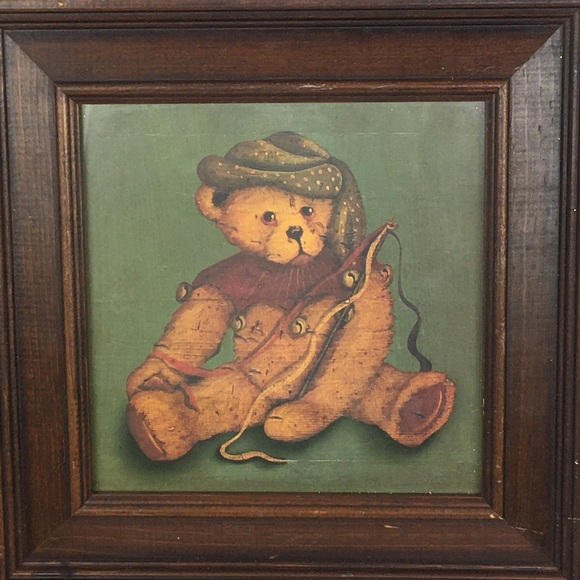 Framed Jester Teddy Bear Picture - Picture 1 of 5